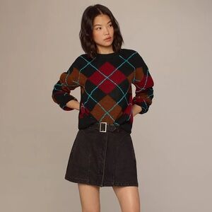 PILCRO SCULPTED DENIM MINI SKIRT